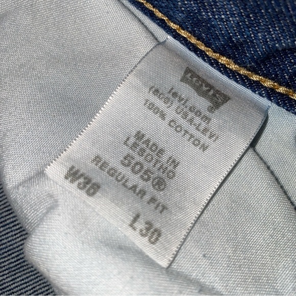 Levi's 505 Blue Straight Jeans Classic Fit - Picture 7 of 10